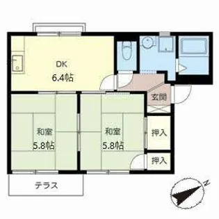 グリーンタウン國本F棟【1階】の間取り
