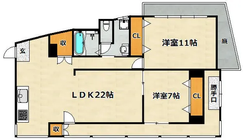 ラムール五位ノ池【2階】の間取り