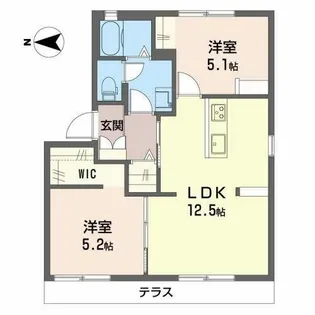 フレグランス阪南A棟【A101号室】の間取り
