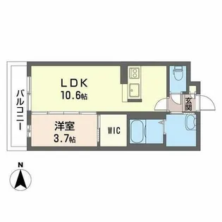 エスメラルダ谷上【0205号室】の間取り