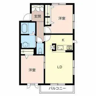 シャーメゾン竹城庵【0201号室】の間取り