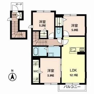 ドリアイ・アジュール【0203号室】の間取り