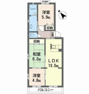 サンモール中井【0302号室】の間取り