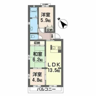サンモール中井【3階】の間取り