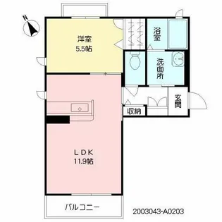 セカンドタワー【A2003号室】の間取り