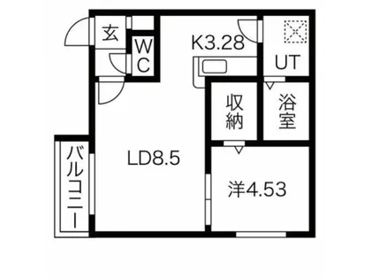 インフィニト平岸一条【4階】の間取り