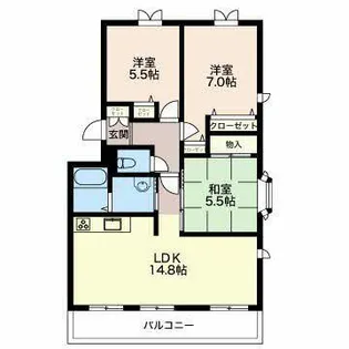 サニーヒル高松【0201号室】の間取り
