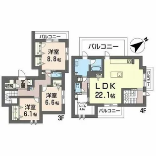 エクラージュ覚王山【0302号室】の間取り