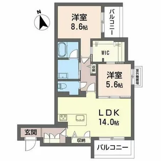 NGE金山プルミエ【0301号室】の間取り