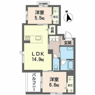 NGE金山プルミエ【0303号室】の間取り