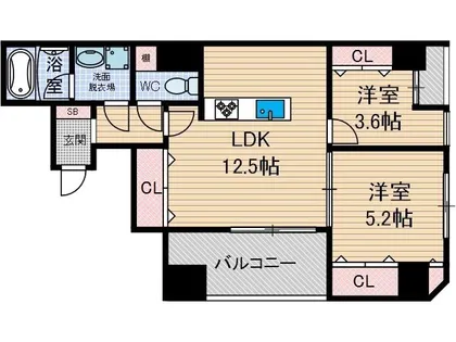 ザ・レジデンス茨木【5階】の間取り