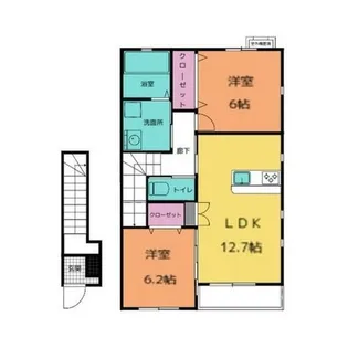 クレージュアン【204号室】の間取り