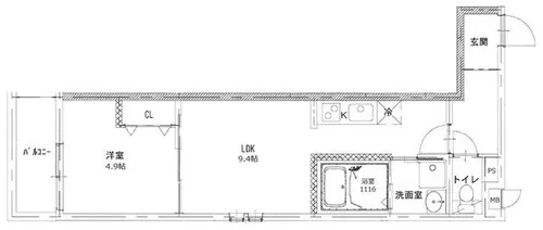 大阪府東大阪市瓢箪山町【アパート】の間取り