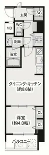 スプランディッド淀屋橋DUE【6階】の間取り