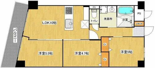 フクダ不動産八木駅前マンション【10階】の間取り
