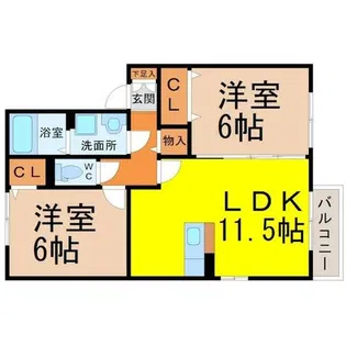 レクスト赤坂【1階】の間取り
