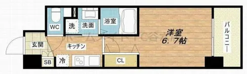 セレニテ心斎橋グランデ【2階】の間取り