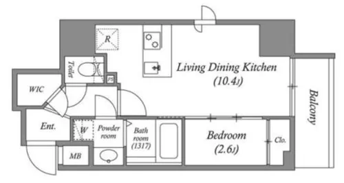 AFFLUENCE難波EAST【14階】の間取り