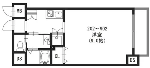 モノトーン難波【2階】の間取り