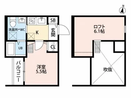 RideⅡ【1階】の間取り