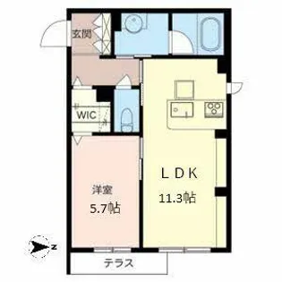 ヴィラージュ桃ヶ池【0103号室】の間取り