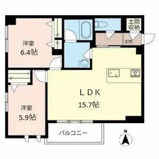 ヴィラージュ桃ヶ池【0301号室】の間取り