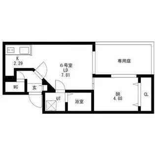 ディスティーノレジデンシア715【1階】の間取り