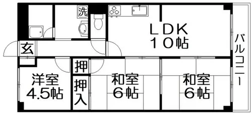 コーポ牧野【2階】の間取り