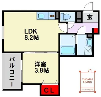 Crecia中二十町【101号室】の間取り