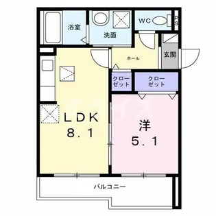 エスポアール上山手【1階】の間取り