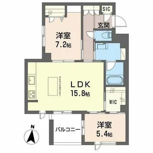シャーメゾン箕面ひゅうがやぶ【0203号室】の間取り
