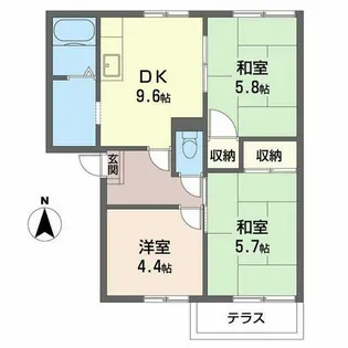 コージーコートB【1階】の間取り