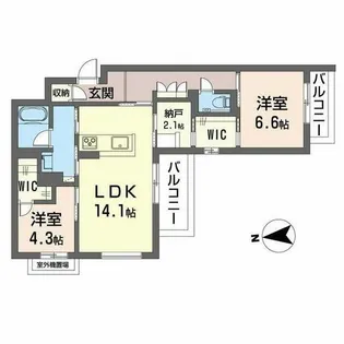 シャーメゾン ケー【3階】の間取り