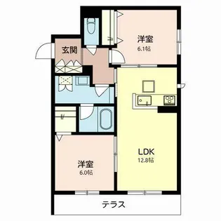 シャーメゾン・Freshino【0103号室】の間取り