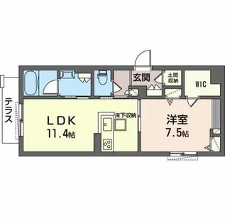 Pine Terrace【0102号室】の間取り