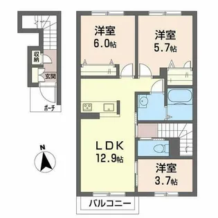 シャーメゾン園部【0202号室】の間取り