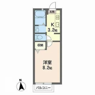 メゾン・ド・深草エル【0102号室】の間取り