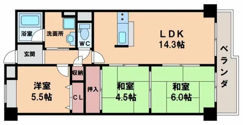 シャトークレール【2階】の間取り