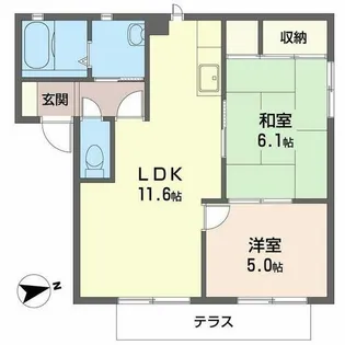 メゾン・フルール【0102号室】の間取り