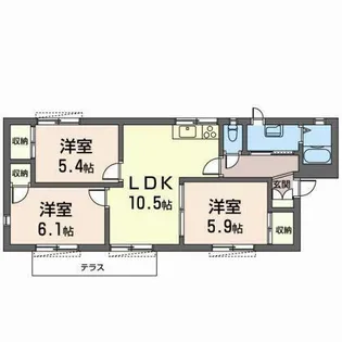 シャトー堂山【0101号室】の間取り
