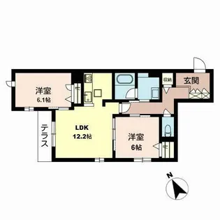 Shamaison La Glycine【0103号室】の間取り