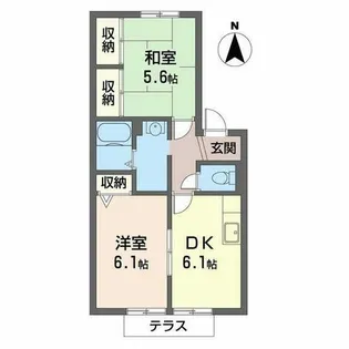 ラ・メール【0102号室】の間取り