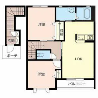 加古川ハイツ峰【0202号室】の間取り