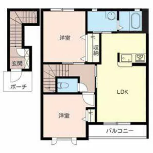 加古川ハイツ峰【0202号室】の間取り