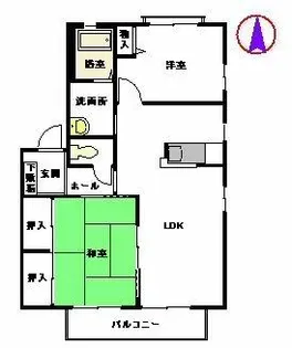 ルミエール周船寺 C棟【C0201号室】の間取り