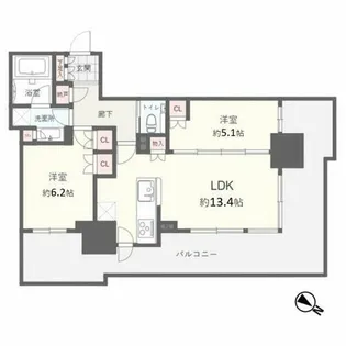 ベイシティタワーズ神戸WEST【9階】の間取り