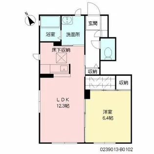 グランディール 弐番館【B0102号室】の間取り