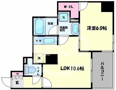 エステムプラザ梅田 中崎町Ⅱ【10階】の間取り