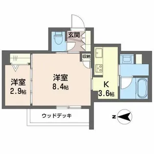 grand le bois【0102号室】の間取り