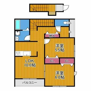 ベルリード藤井寺A棟【2階】の間取り
